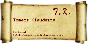Tomecz Klaudetta névjegykártya